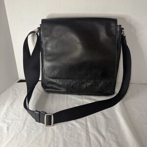 Coach Shoulder Bag F72220 Charles Messenger In Signature Black Crossbody